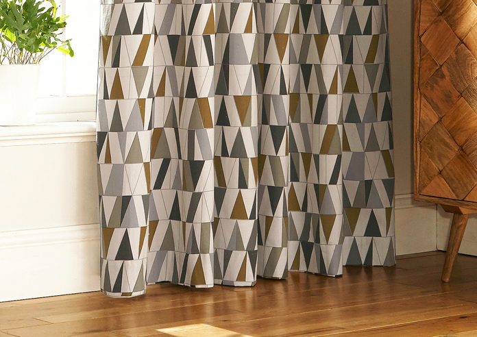 Reno Eyelet, Charcoal/Gold - Ready Made Curtains - Image 6